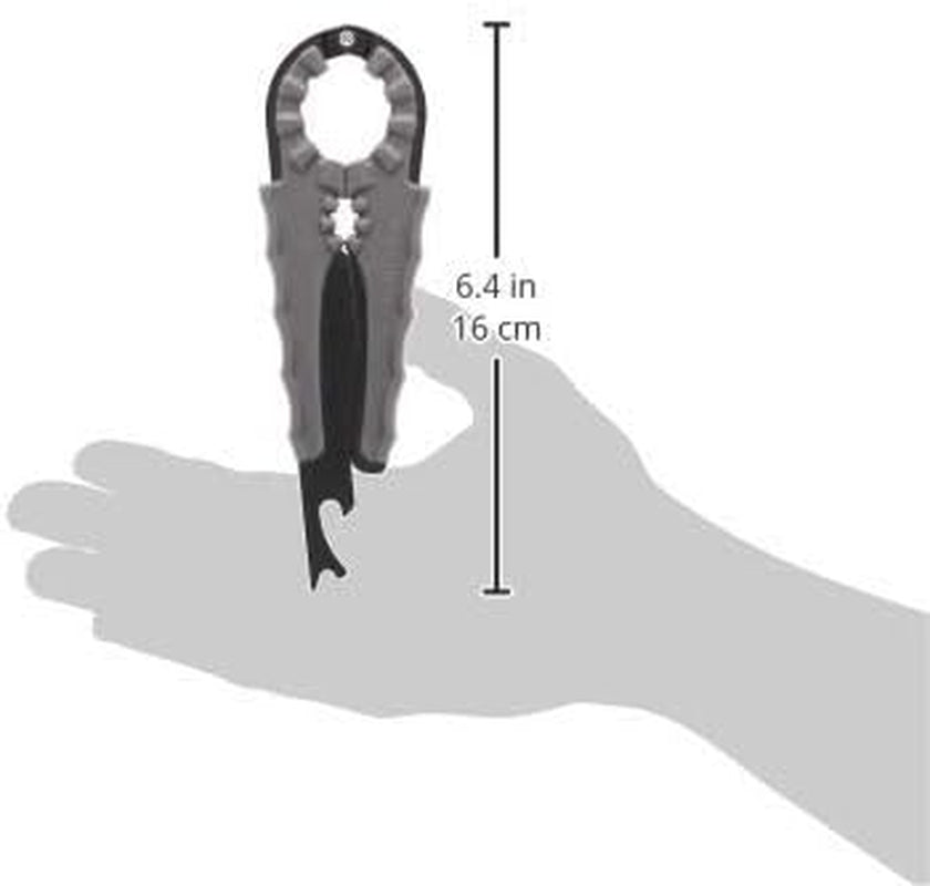 Multi Bottle Opener for Jars Bottles and Cans 3 in 1 Easy Grip Lid Opener for Weak Hands Twist Caps Pull Tabs Pop Tops and Small Lids Arthritis Aid Manual Kitchen Tool Black