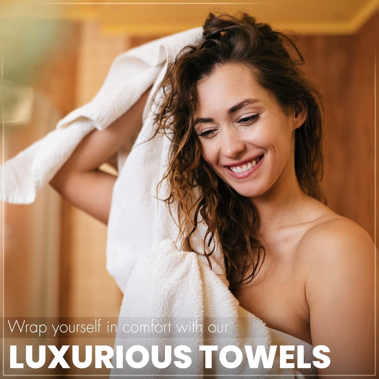 Pack of 6 Bath Towels Set 27 X 54 Inches, 100% Cotton, Larger & Lighter Weight, Quicker to Dry ((Blue, Cream, Pink, Navy Blue, Beige, Grey), Pack of 6 (27''X54''))