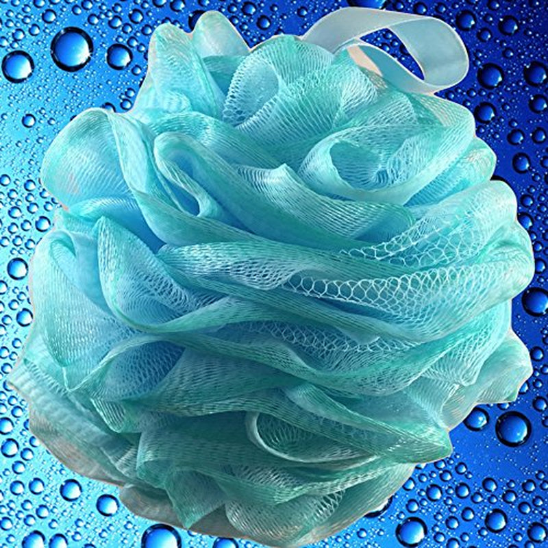 Loofah-Bath-Sponge XL Swirl-Mix-Color 4-Pack // Extra-Large 75G Mesh Luffa Loofa Loufa Puff Pouf Set/Exfoliating Body Scrubber for Women and Men - Exfoliate & Soothe Face & Body