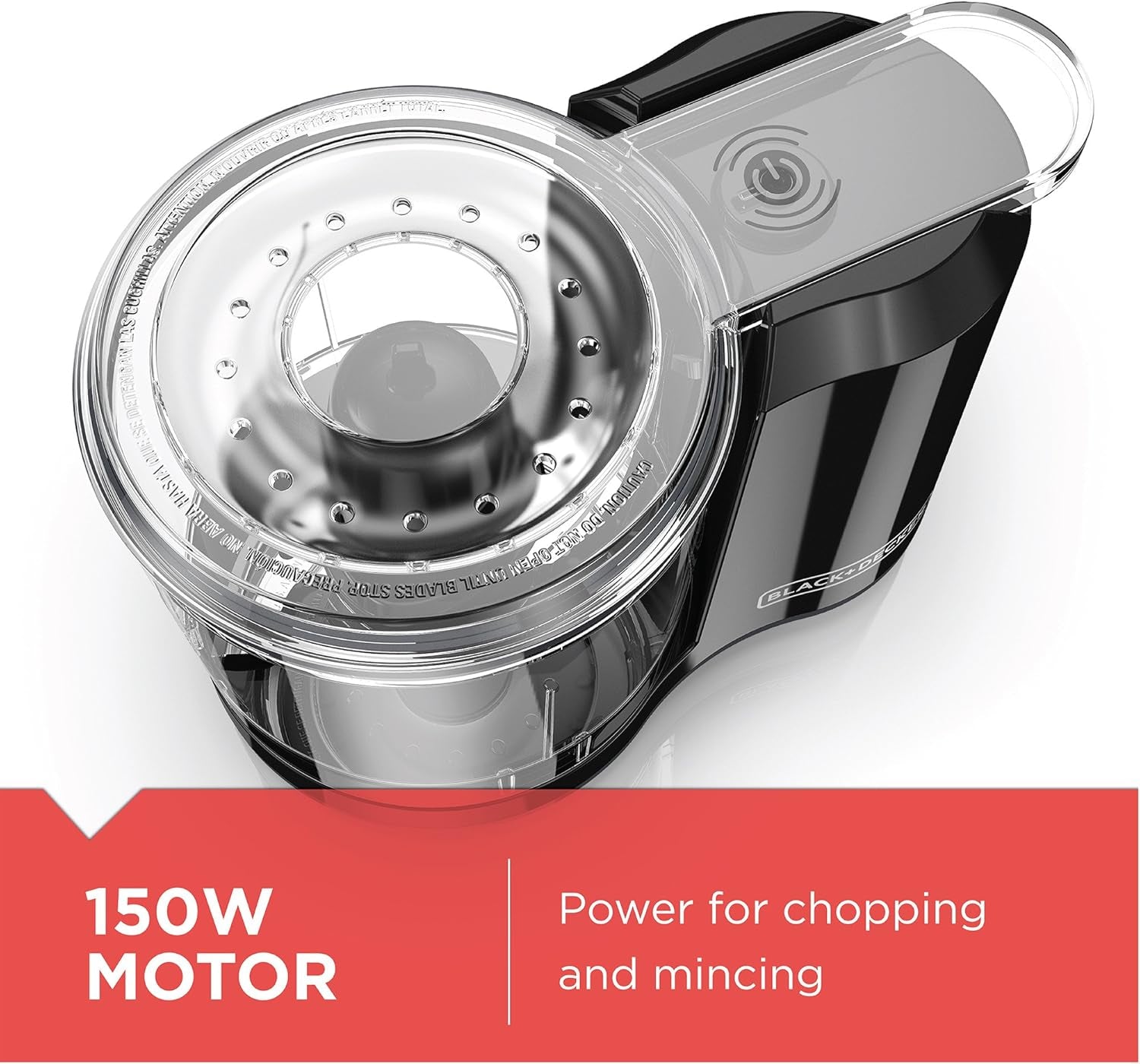 1.5-Cup Electric Food Chopper, One Touch Pulse, 150W Motor, Mini Food Processor, Stay-Sharp Blade, Dishwasher Safe