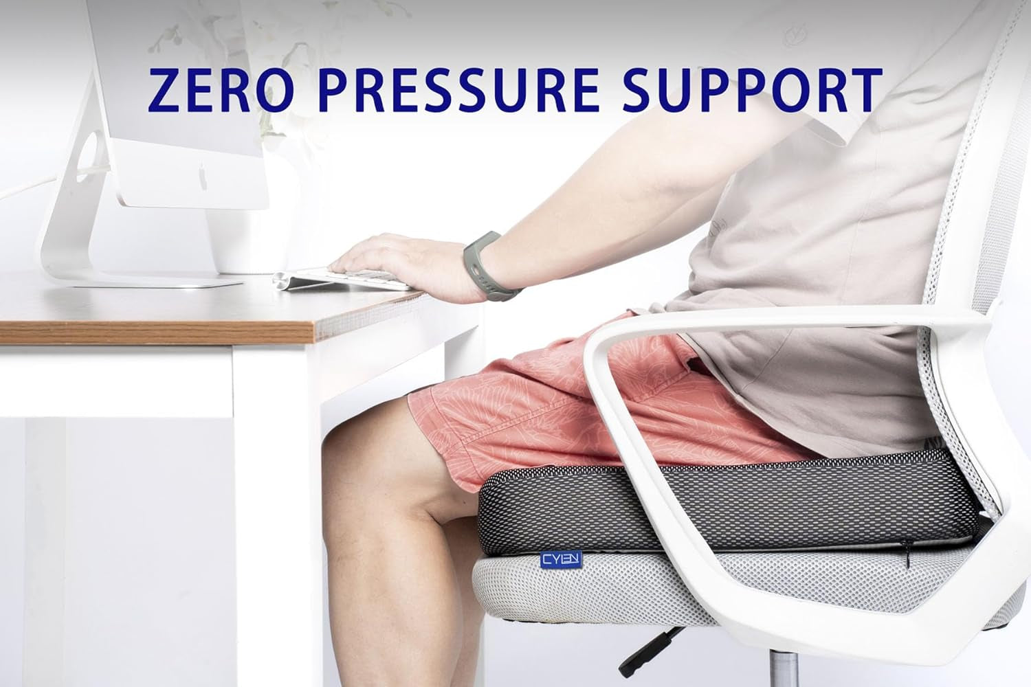 Ifoam Gel Infused Memory Foam Layer Wheelchair Cushion - Seat Cushion for Wheelchair-Office Chair, Kitchen Chair, Car Seats-Pressure Sore and Tailbone Pain Relief-High Dense Polyfoam Base(Black)