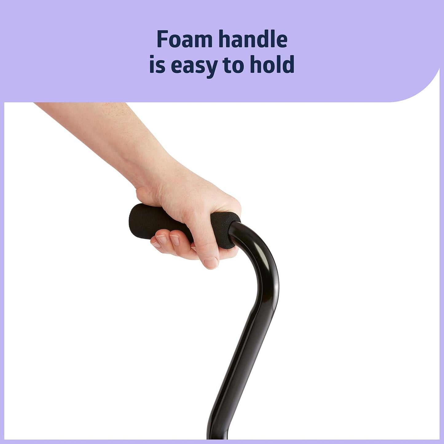 Aluminum Quad Cane with Small Base for Balance, Knee Injuries, Leg Surgery Recovery & Mobility, Portable, Lightweight Walking Aid for Seniors & Adults