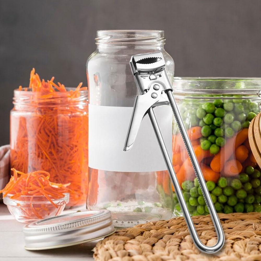 Adjustable Stainless Steel Jar Opener, 2026 New Multifunctional Stainless Steel Can Opener, Jar Lid Opener for Weak Hands, Jar Lid Gripper Bottle Opener Kitchen Accessories (1)