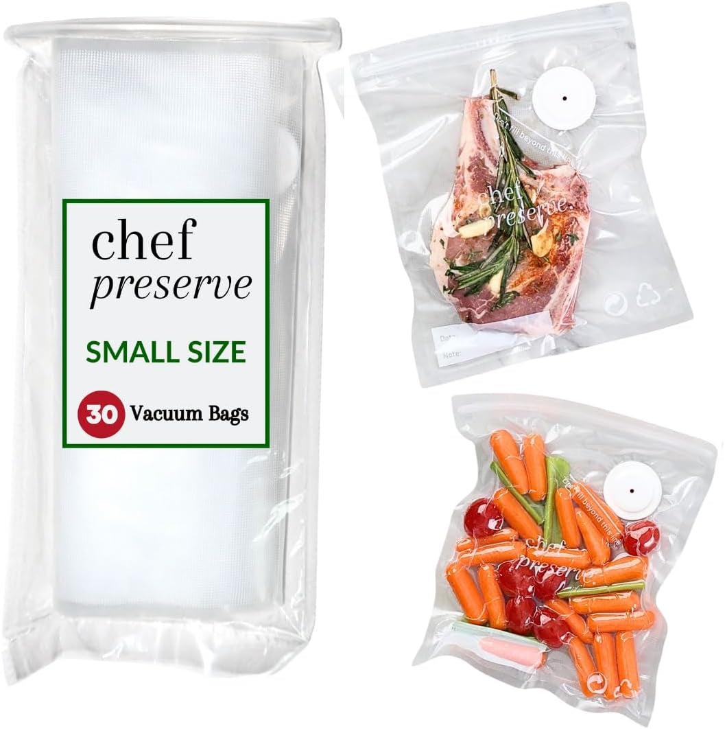 Reusable Vacuum Sealer Bags for Food – 30 Bpa-Free Small (8 X 10 In) Food Storage Bags, Freezer, Microwave – Odor-Resistant, Leak-Proof – Compatible with  Vacuum Sealers