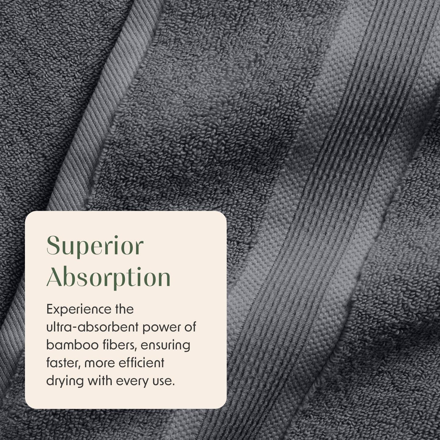 Luxury Viscose from Bamboo Bath Towel Set of 4 | 35% Viscose from Bamboo - 65% Cotton | Absorbent Quick-Dry Towels for Bathroom | Oeko-Tex Standard 100 Cotton | Iron Grey