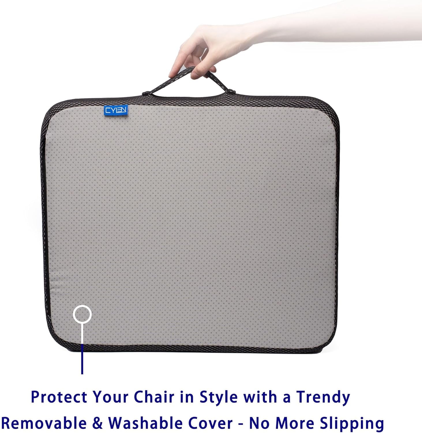 Ifoam Gel Infused Memory Foam Layer Wheelchair Cushion - Seat Cushion for Wheelchair-Office Chair, Kitchen Chair, Car Seats-Pressure Sore and Tailbone Pain Relief-High Dense Polyfoam Base(Black)