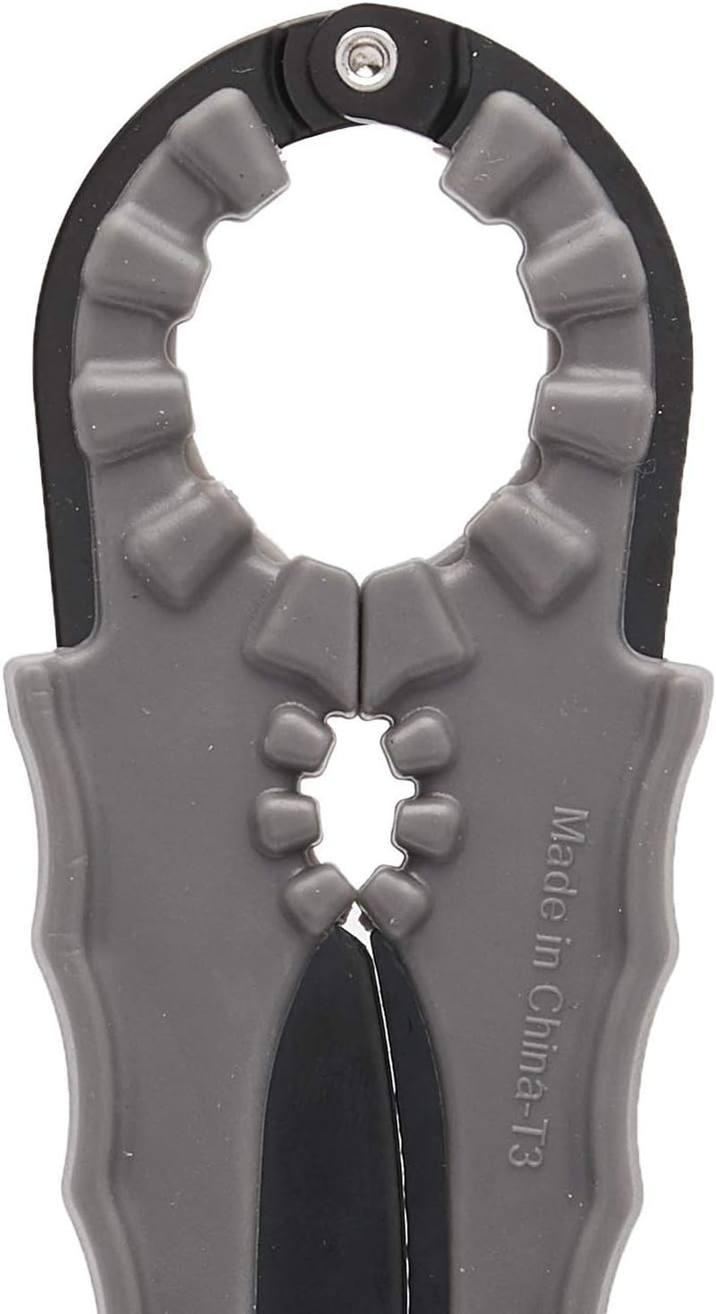 Multi Bottle Opener for Jars Bottles and Cans 3 in 1 Easy Grip Lid Opener for Weak Hands Twist Caps Pull Tabs Pop Tops and Small Lids Arthritis Aid Manual Kitchen Tool Black