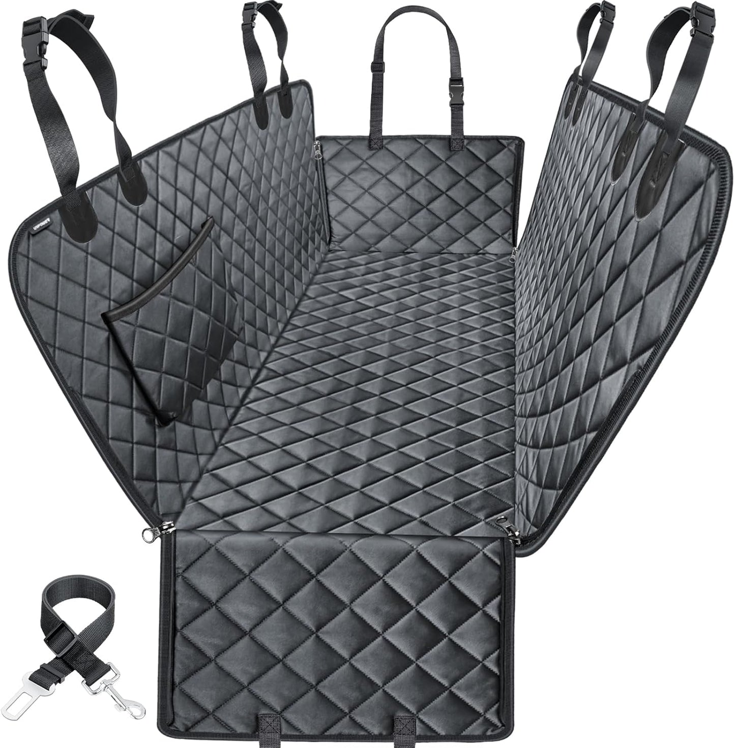 Dog Seat Cover, 100% Waterproof Hammock 600D Heavy Duty Scratch Proof Nonslip Durable Soft Pet Back Seat Covers for Cars Trucks and Suvs