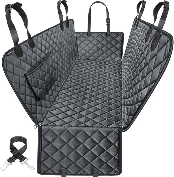 Dog Seat Cover, 100% Waterproof Hammock 600D Heavy Duty Scratch Proof Nonslip Durable Soft Pet Back Seat Covers for Cars Trucks and Suvs