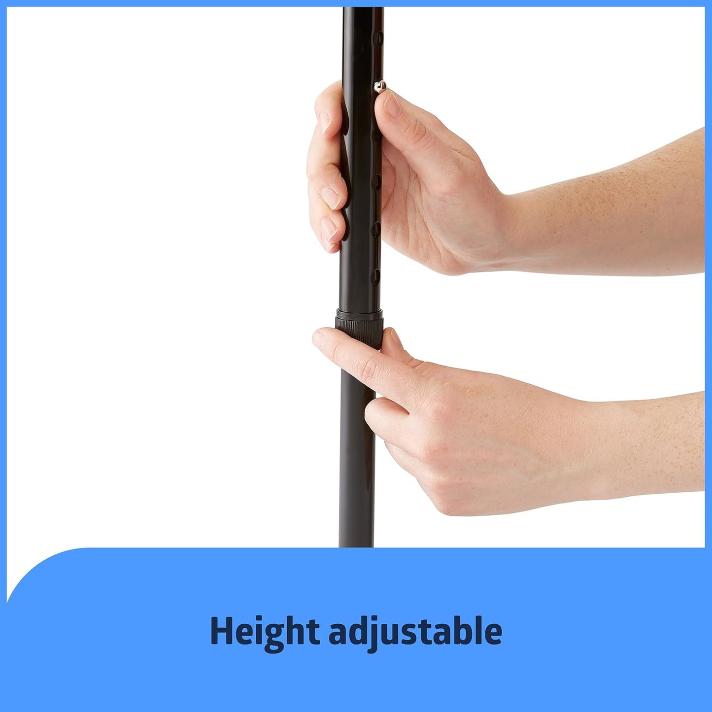 Aluminum Quad Cane with Small Base for Balance, Knee Injuries, Leg Surgery Recovery & Mobility, Portable, Lightweight Walking Aid for Seniors & Adults