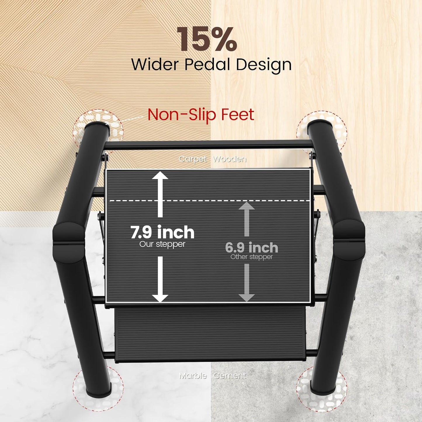 Step Ladder,Lightweight Aluminum Folding Step Stool with Anti-Slip Wide Pedal,330Lbs Capacity Step Ladder for Household,Kitchen,Office - Black