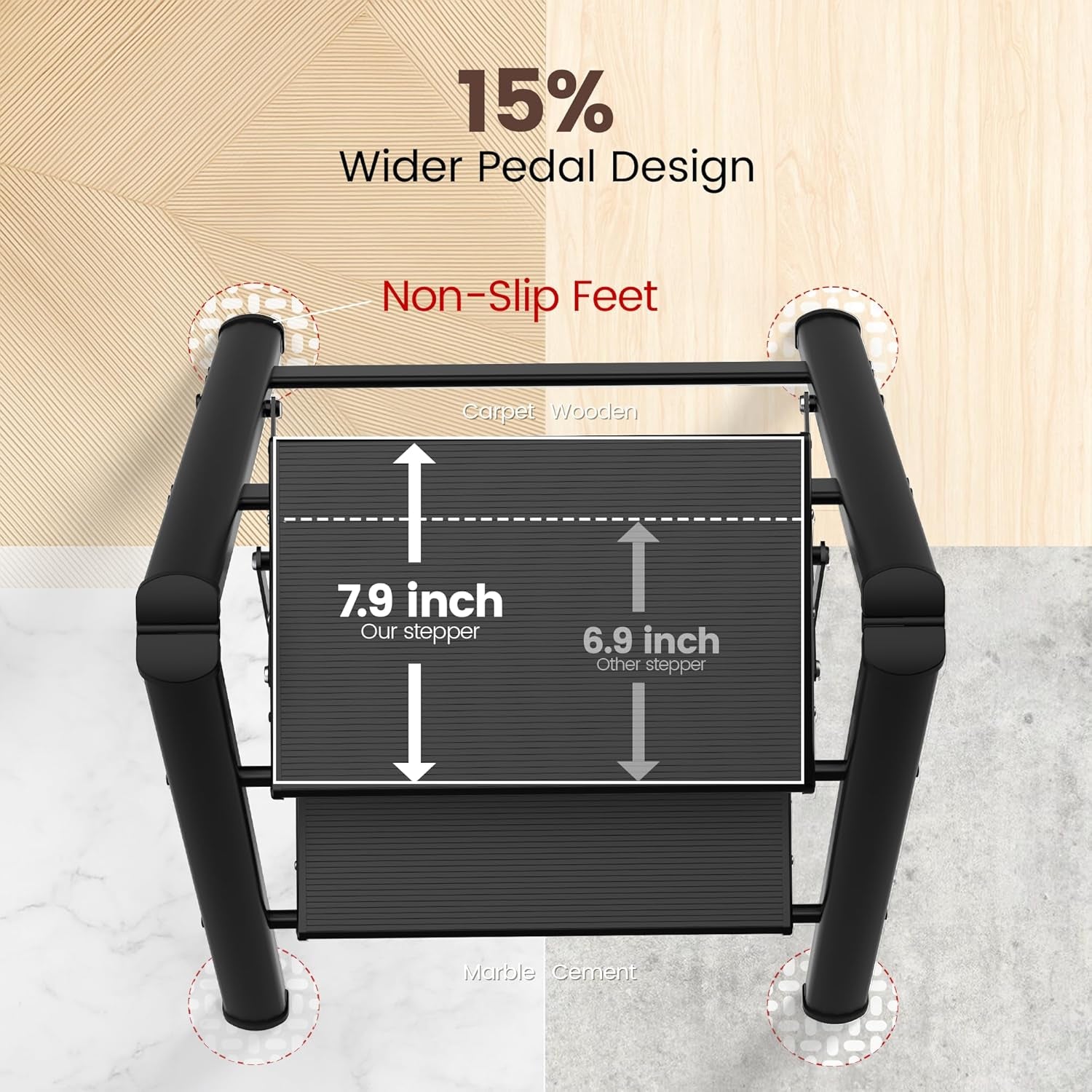 Step Ladder,Lightweight Aluminum Folding Step Stool with Anti-Slip Wide Pedal,330Lbs Capacity Step Ladder for Household,Kitchen,Office - Black