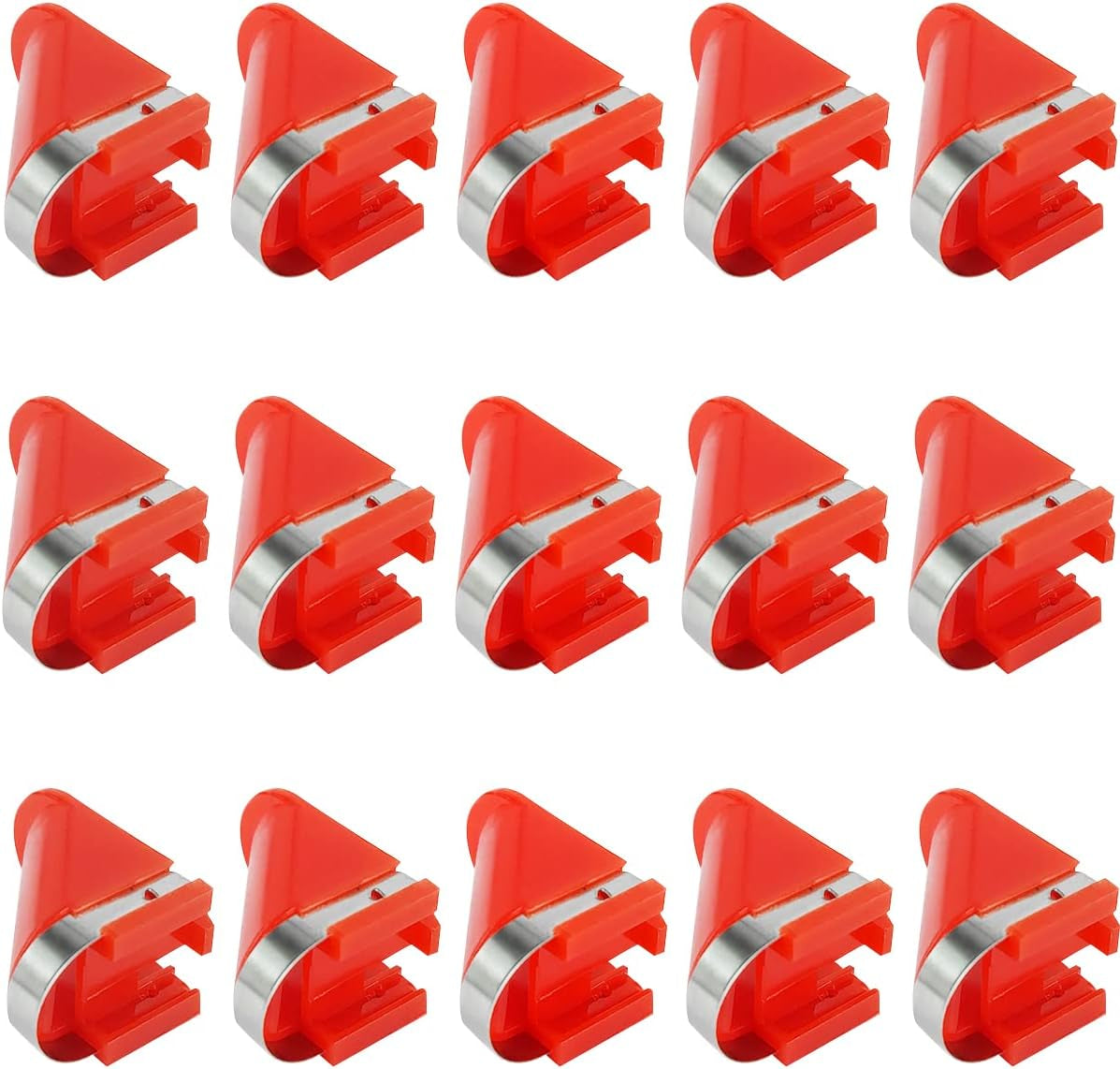 Stainless Steel Replacement Blades 15 Pieces for Automatic Electric Potato Peeler, Automatic Rotating Fruits Vegetables Cutter Peeling Tool (Red)