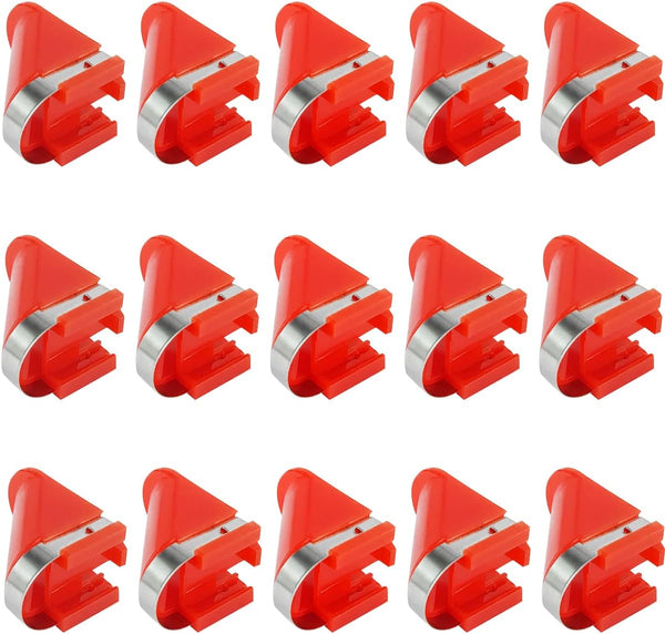 Stainless Steel Replacement Blades 15 Pieces for Automatic Electric Potato Peeler, Automatic Rotating Fruits Vegetables Cutter Peeling Tool (Red)