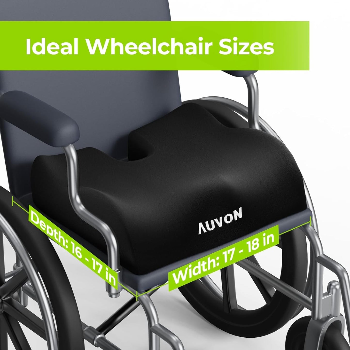Anti-Slip Wheelchair Cushions with Front High Rear Low & Hump Design, Ergonomic Seat Cushion to Optimize Sitting Posture, Chair Cushions Relieve Sciatica, Back, Pressure Sore & Ulcer Pain