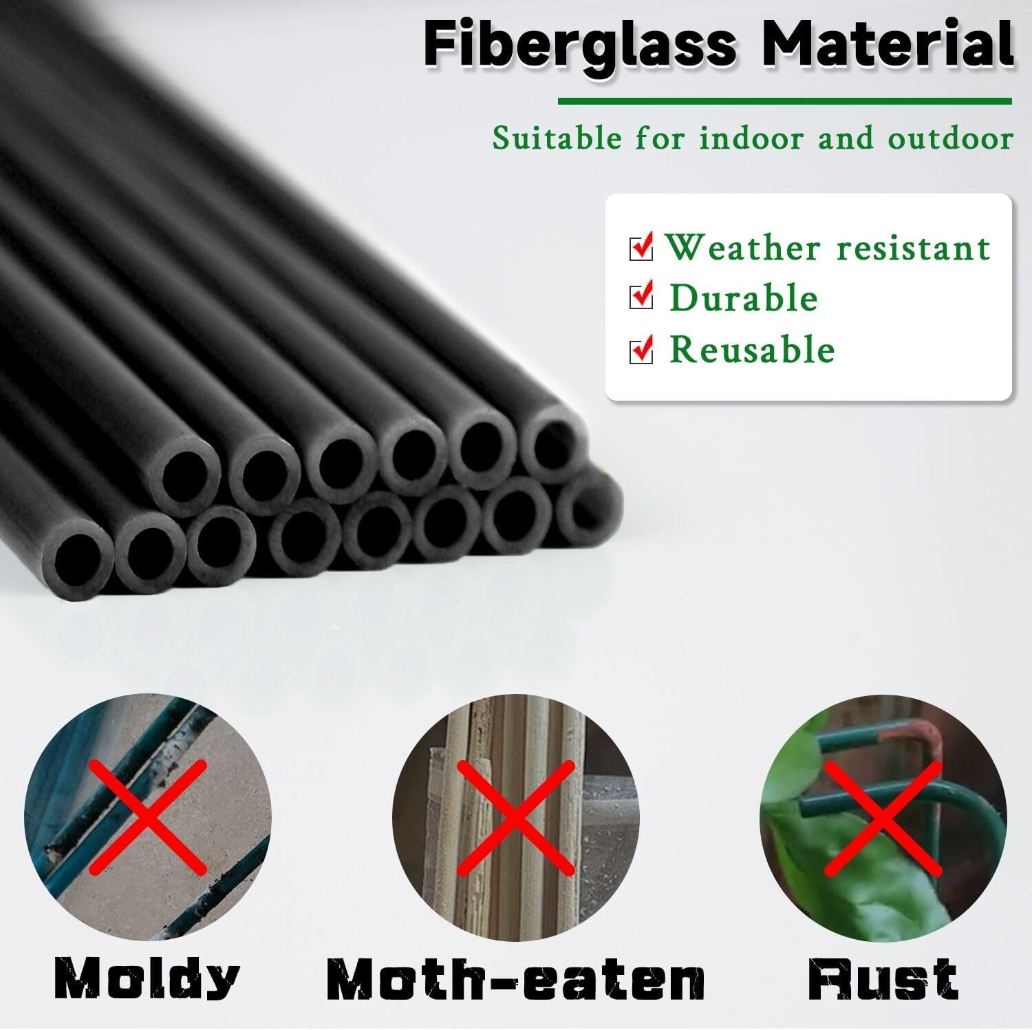 Plant Stakes 17Inch &11Inch  Adjustable Length Plant Support Stake 16Pcs Black Orchid Stick with Clips for Indoor Outdoor,Garden Pole for Potted Tomato Amaryllis Vegetables with 20 Ties