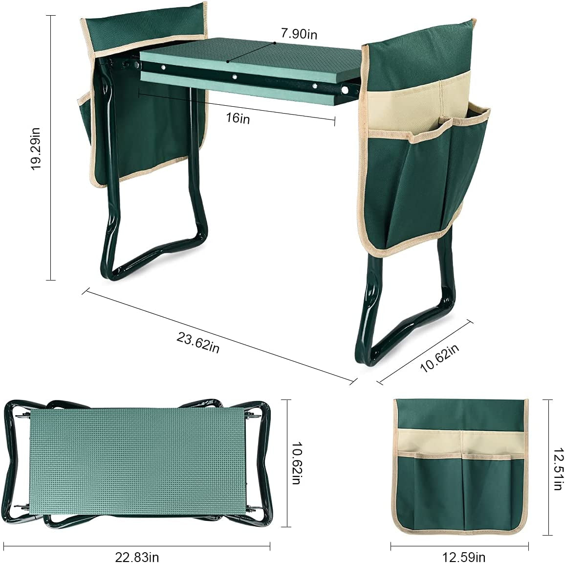 Upgraded Garden Kneeler and Seat with Thicken & Widen Soft Kneeling Pad,Heavy Duty Foldable Gardener Stool with 2 Tool Pouches,Gardening Gifts for Women Mom Men Seniors¡­…