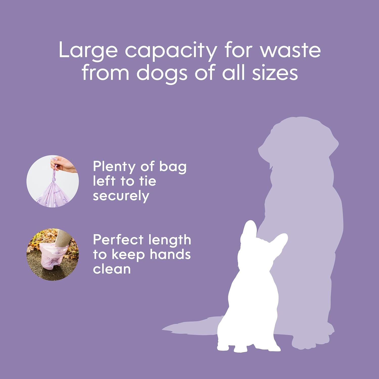 , Dog Poop Bags Rolls Scented, Extra Strong & Leak-Proof for Dogs, Lavender Scented, Easy Tear Pet Waste Bags, Made from 65% Recycled Plastic, 16 Rolls (240 Count)