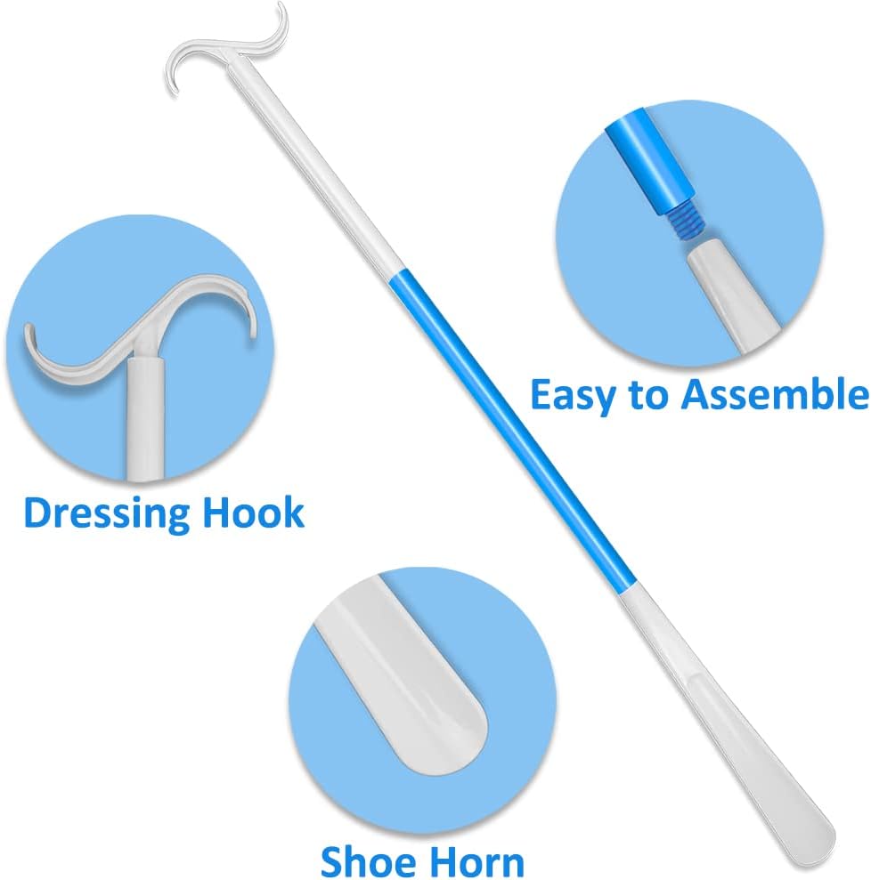 35.5 Inch Long Handled Shoe Horn, Dressing Stick, Sock Remover Aid Helper - Versatile, Adjustable Dressing Aid for Shoes, Socks, Shirts, Pants - Long Shoe Horn, Shoe Horn Long Handle 