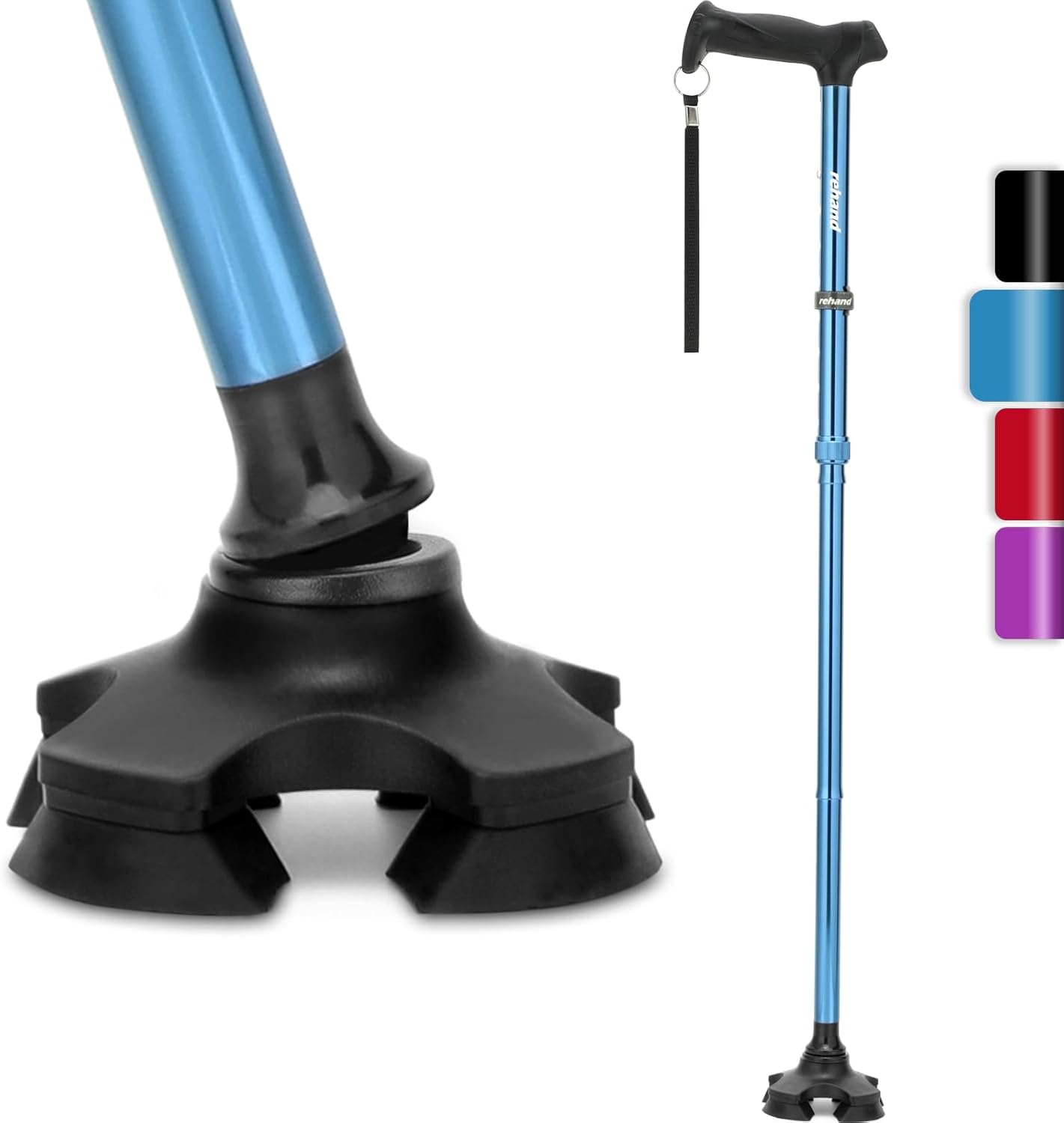 Walking Cane for Men & Women - Foldable, Adjustable, Lightweight, Self Standing Pivot Walking Cane, Soft Handle Grip, with Travel Bag, Walking Sticks for Seniors & Adults