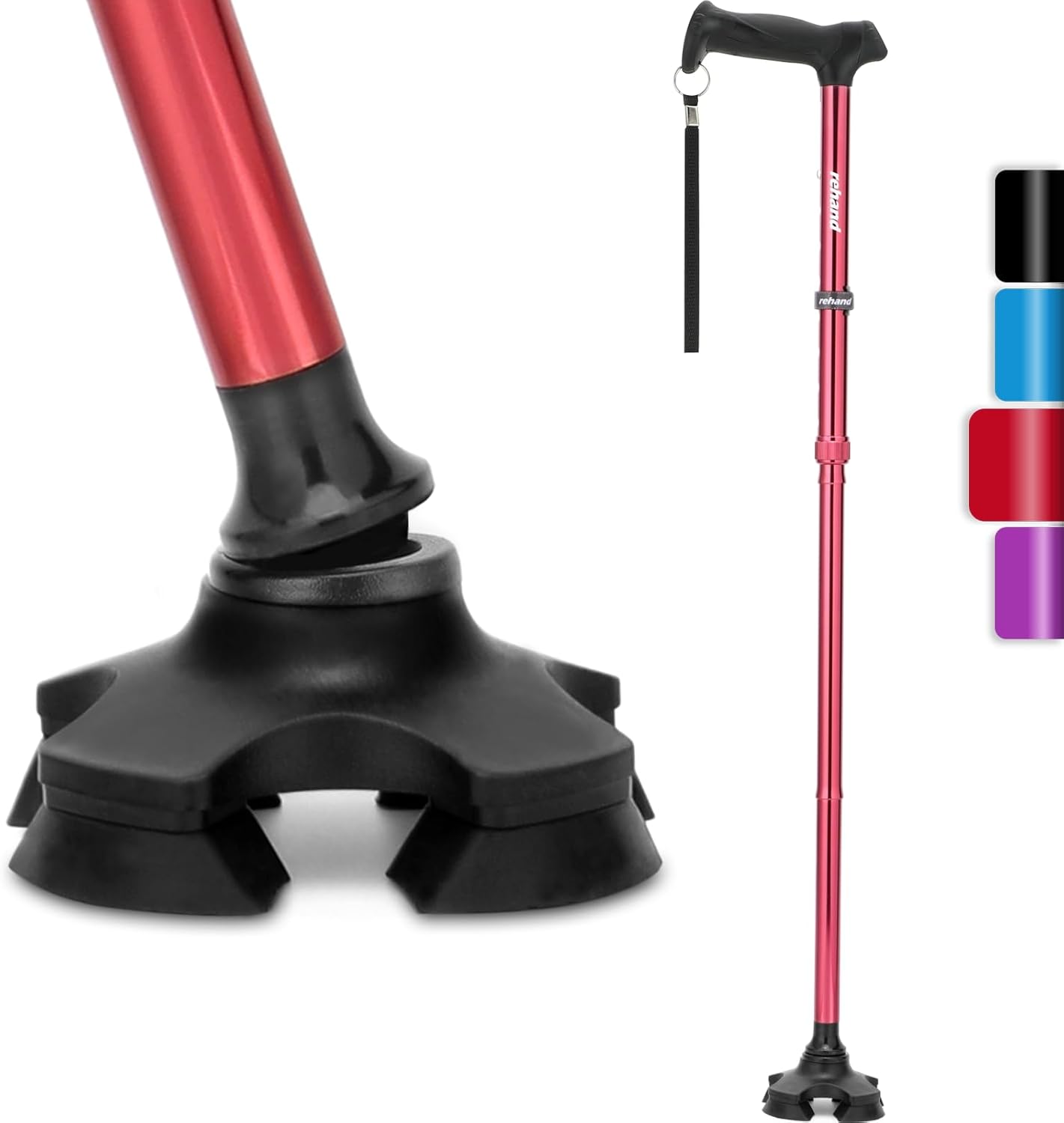 Walking Cane for Men & Women - Foldable, Adjustable, Lightweight, Self Standing Pivot Walking Cane, Soft Handle Grip, with Travel Bag, Walking Sticks for Seniors & Adults