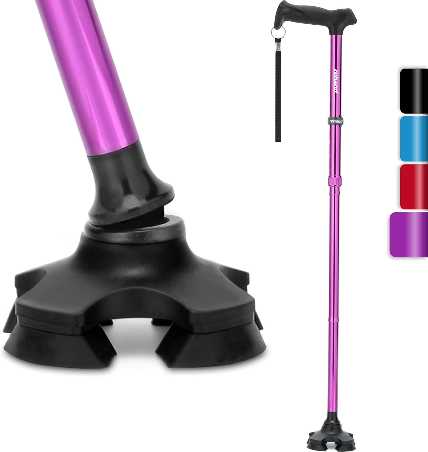 Walking Cane for Men & Women - Foldable, Adjustable, Lightweight, Self Standing Pivot Walking Cane, Soft Handle Grip, with Travel Bag, Walking Sticks for Seniors & Adults