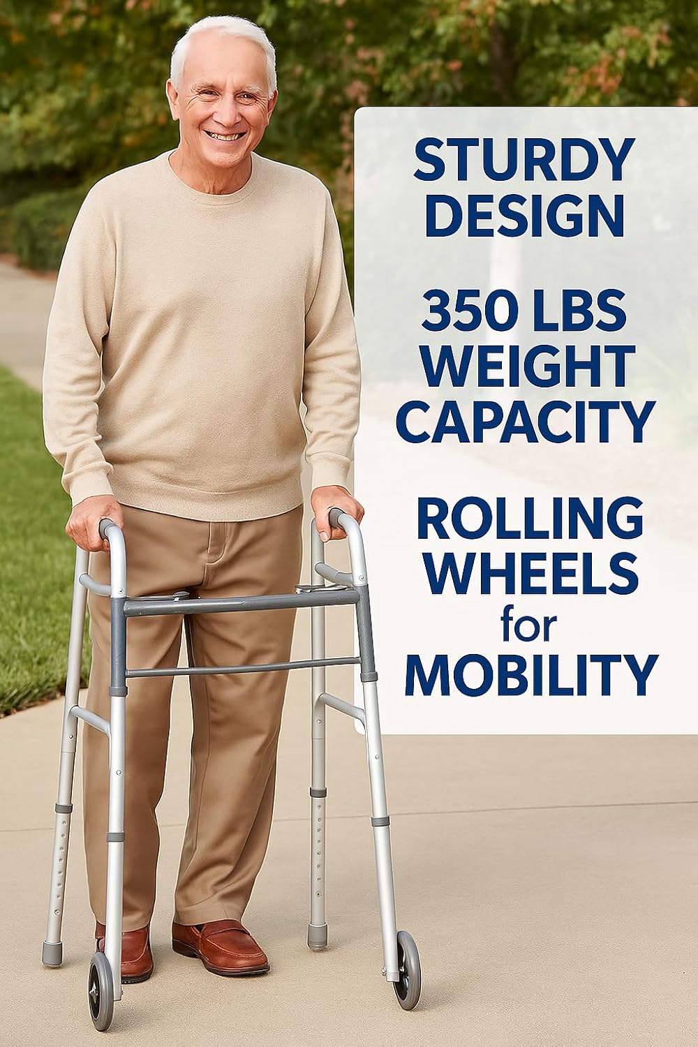 Lightweight Aluminum Walker (With Wheels)