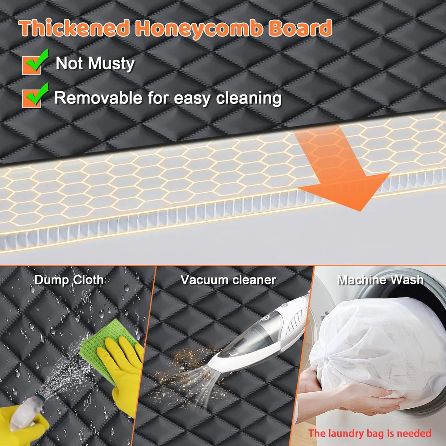 Back Seat Extender for Dogs - Hard Bottom Dog Car Seat Cover with 1PC Leak-Proof Pee Pad, Foldable Dog Hammock for Car, SUV, and Truck, Pet Rear Seat Protector Dogs Travel Bed with Mesh Window