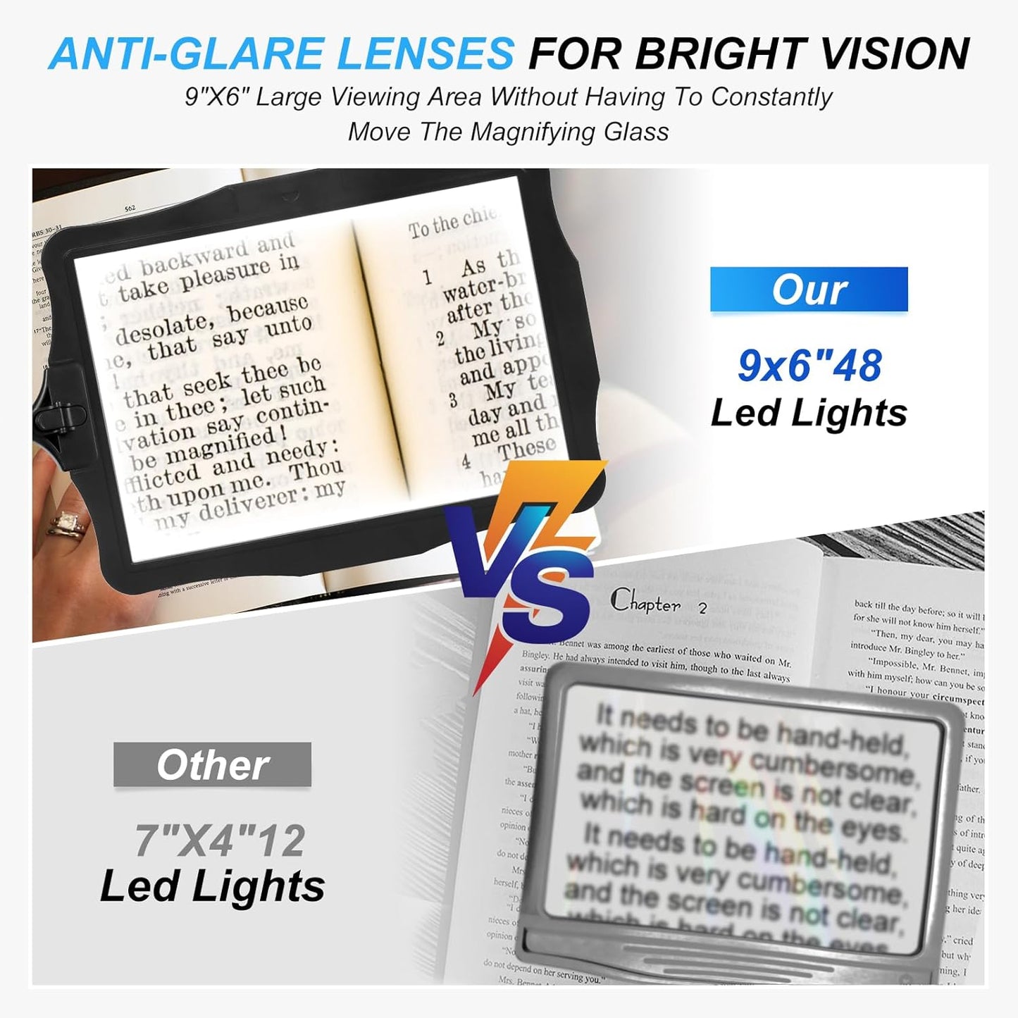 10X Magnifying Glass, with Light and Stand, 3 Light Modes Rechargeable Floor Magnifying,Suitable for Reading, Sewing, Crafts, DIY, Embroidery, Close Work. 