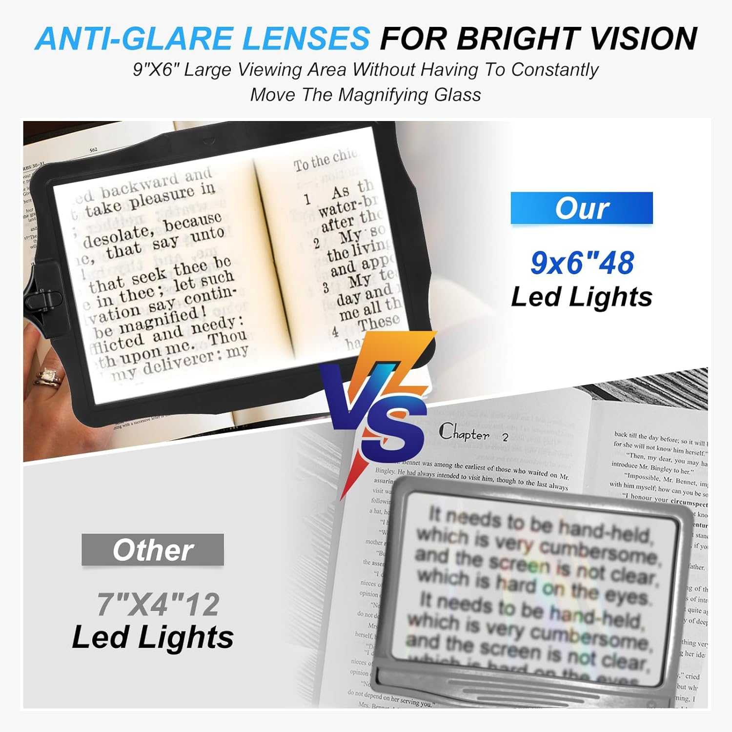 10X Magnifying Glass, with Light and Stand, 3 Light Modes Rechargeable Floor Magnifying,Suitable for Reading, Sewing, Crafts, DIY, Embroidery, Close Work. 