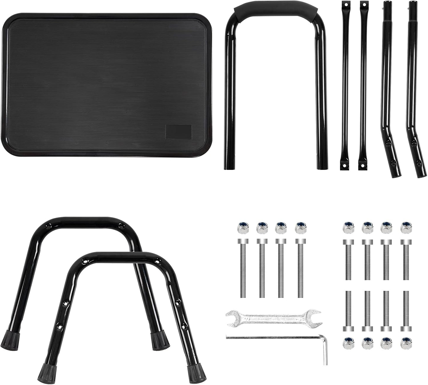 Step Stool with Handle for Adults，Seniors Heavy Duty Holds 350 Lbs.Stepping Stool for Elderly Adults, Attractive Black for Kitchen