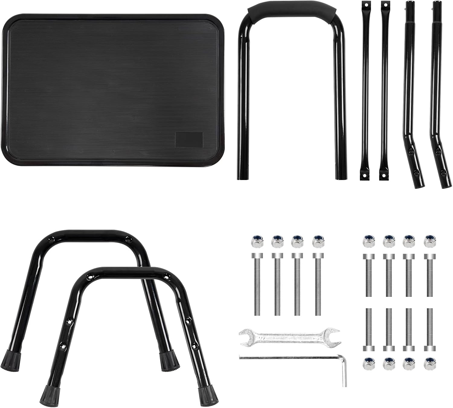 Step Stool with Handle for Adults，Seniors Heavy Duty Holds 350 Lbs.Stepping Stool for Elderly Adults, Attractive Black for Kitchen