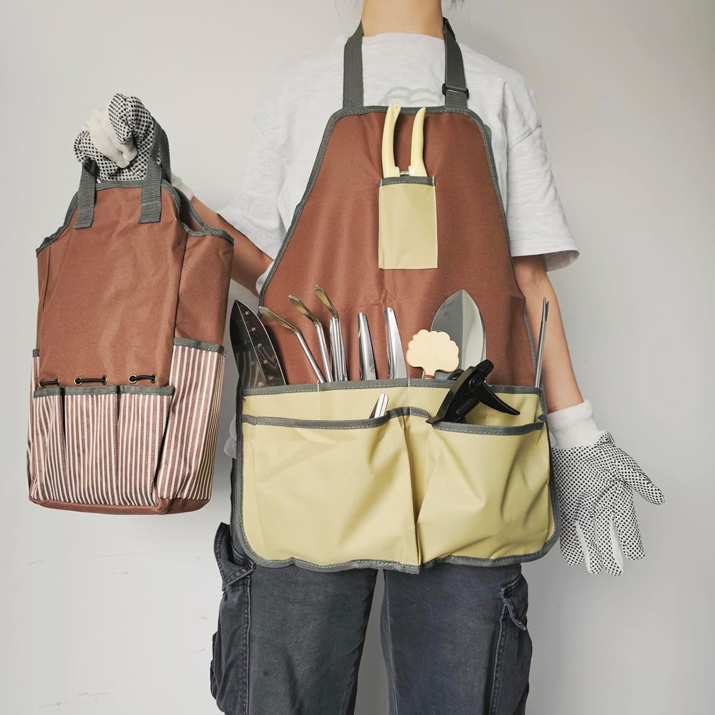 13-Piece Garden Tools Set for Women, Stainless Steel Heavy Duty Gardening Tools with Durable Storage Tote Bag, Rust-Proof Gardening Gifts with Ergonomic Handles for Mothers Gardeners Women