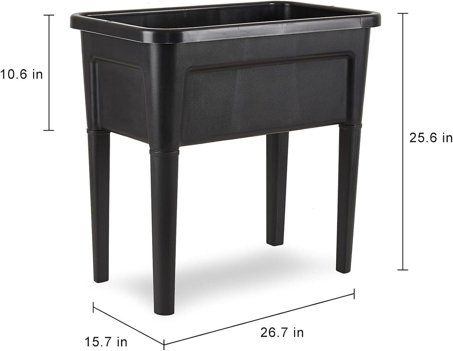 2 Pcs Plastic Raised Garden Beds with Legs，16 Gallon Outdoor Elevated Garden Planter Box，Perfect for Flowers, Vegetables, and Herbs