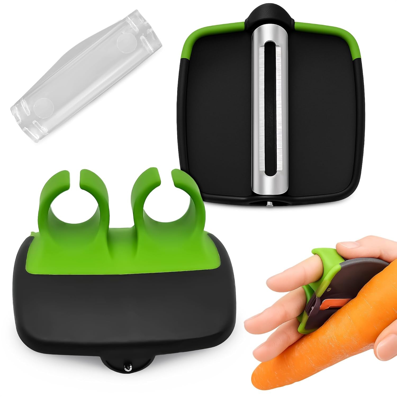 Finger Peeler for Vegetables - Finger Grip Palm Peeler with Sharp Double-Sided Blade, Non-Slip Carrot Peelers for Kitchen - Dishwasher Safe Potato Peelers for Kitchen, Suitable for Fruits and Veggies