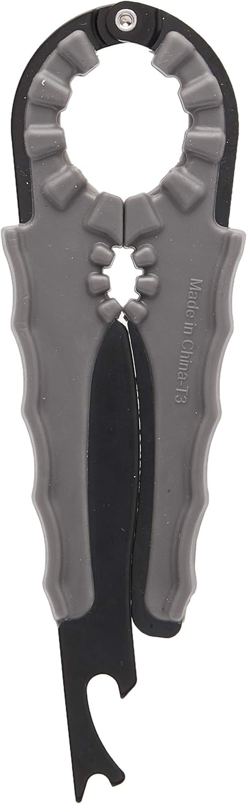 Multi Bottle Opener for Jars Bottles and Cans 3 in 1 Easy Grip Lid Opener for Weak Hands Twist Caps Pull Tabs Pop Tops and Small Lids Arthritis Aid Manual Kitchen Tool Black