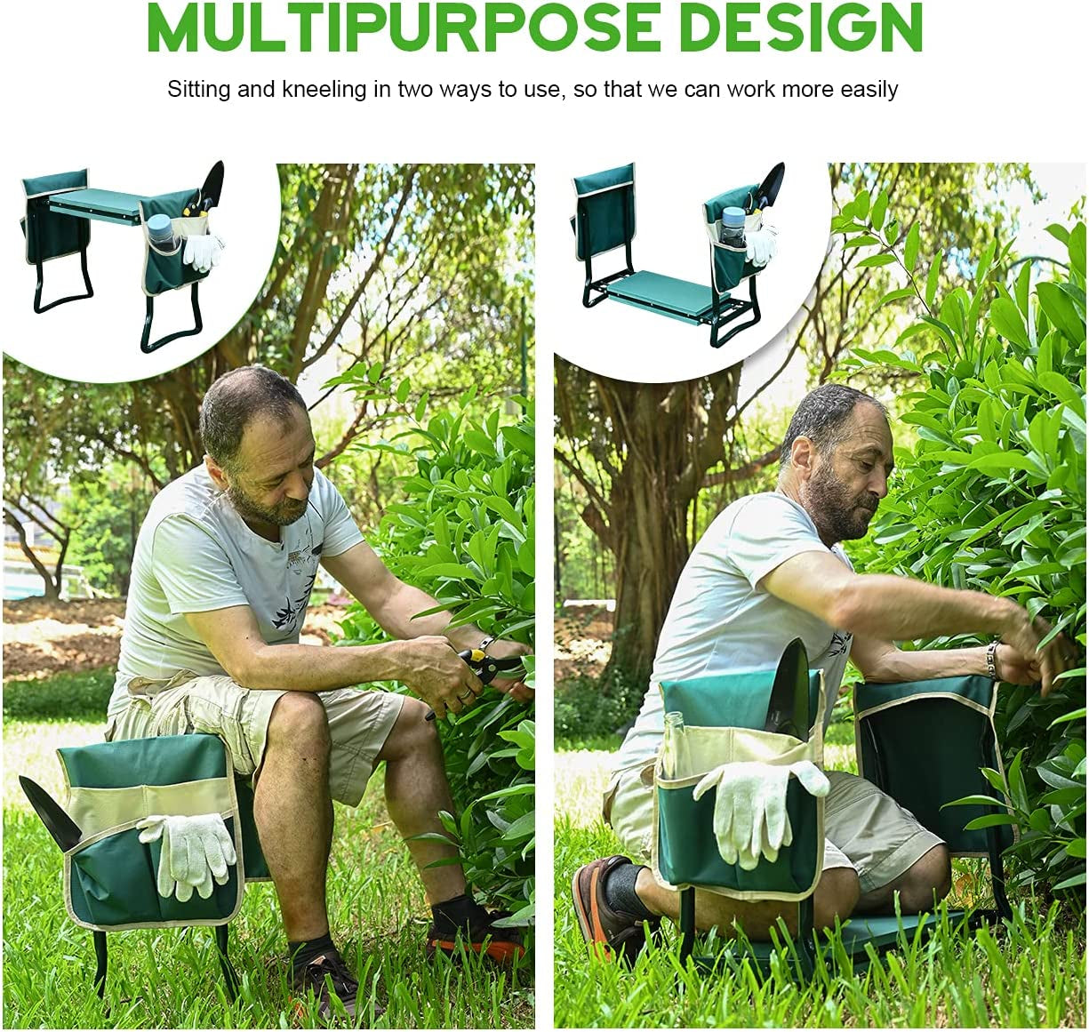 Upgraded Garden Kneeler and Seat with Thicken & Widen Soft Kneeling Pad,Heavy Duty Foldable Gardener Stool with 2 Tool Pouches,Gardening Gifts for Women Mom Men Seniors¡­…