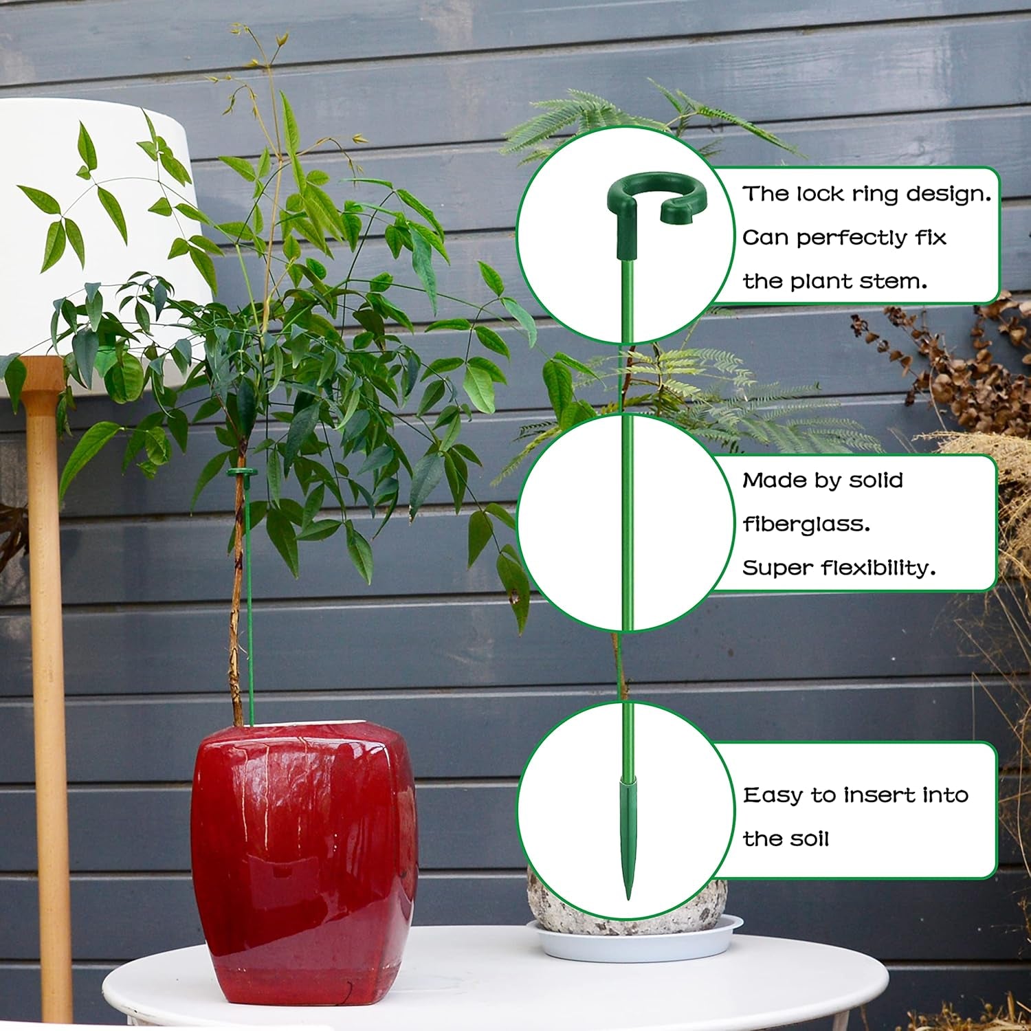 Invisible Plant Sticks 17 Inch &11 Inch  16Pcs Orchid Stakes with Clips for Support Small Short Plants,Garden Stake Support Pole Suit for Potted Plants Flowers Peony Rose (Green)