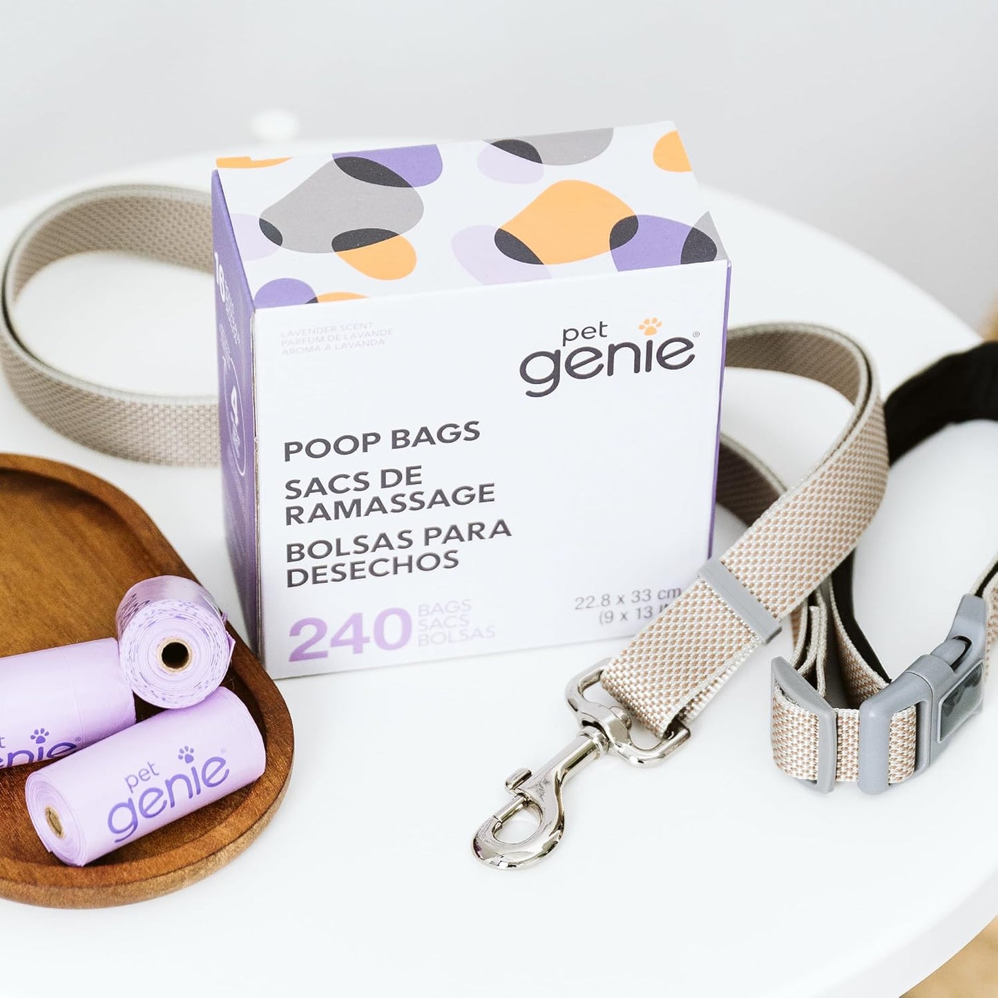 , Dog Poop Bags Rolls Scented, Extra Strong & Leak-Proof for Dogs, Lavender Scented, Easy Tear Pet Waste Bags, Made from 65% Recycled Plastic, 16 Rolls (240 Count)