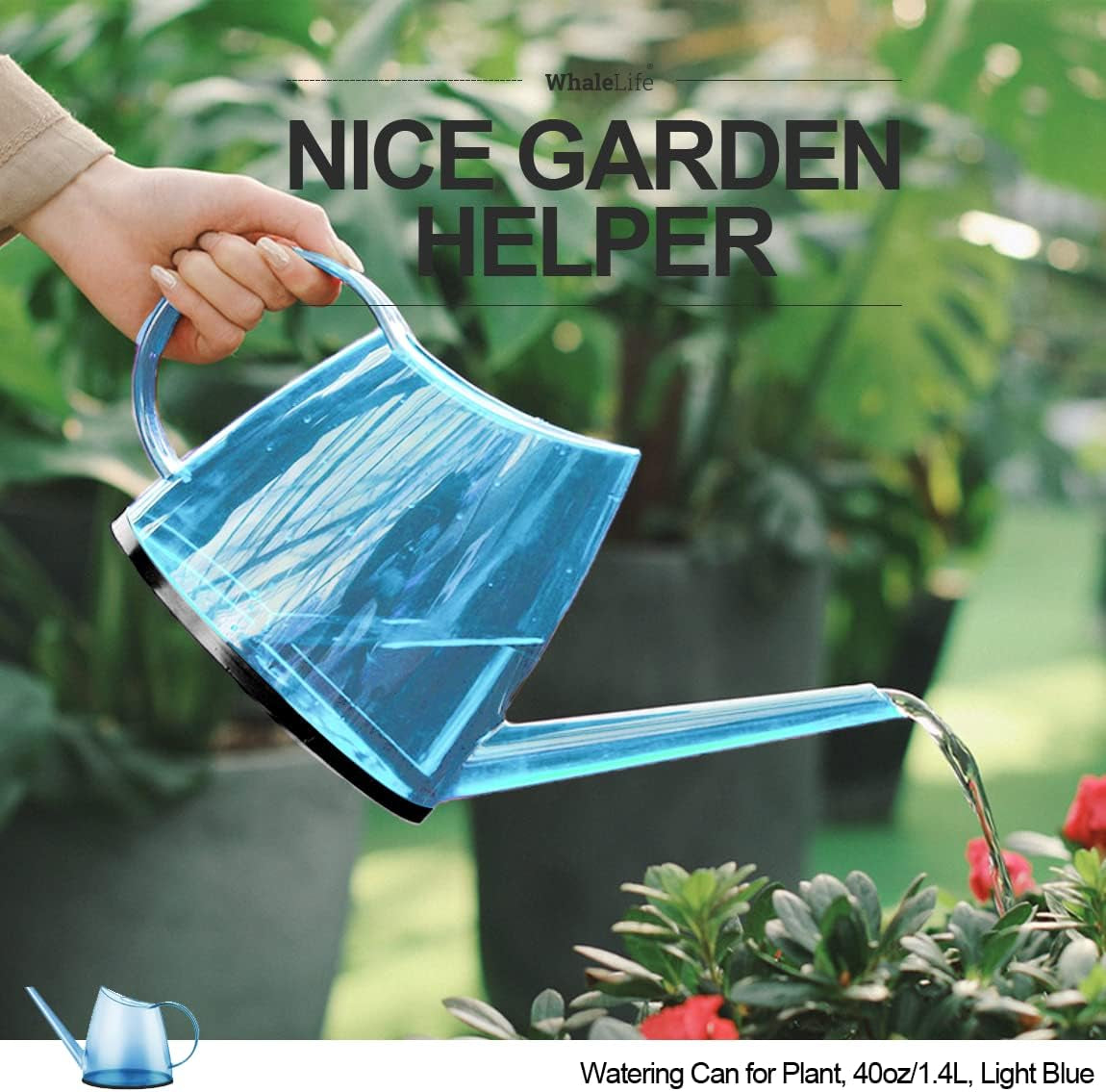 Indoor Watering Can for House Bonsai Plants (1.4L, Light Blue)