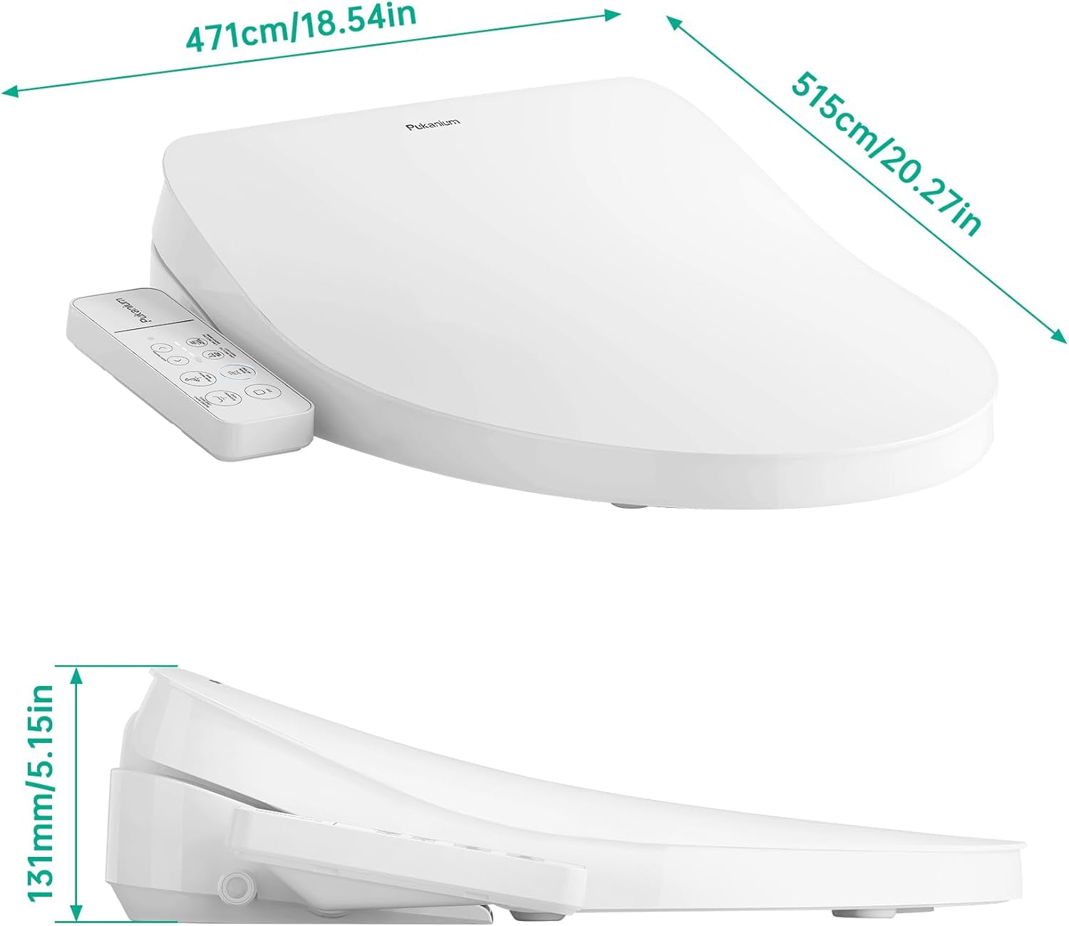 Bidet Toilet Seat Elongated, Electric Smart Heated Seat with Air Dryer & Instant Warm Water, 4-Temp Adjustable Feminine Rear/Moving Wash, Night Light, Energy Saving & Soft-Close