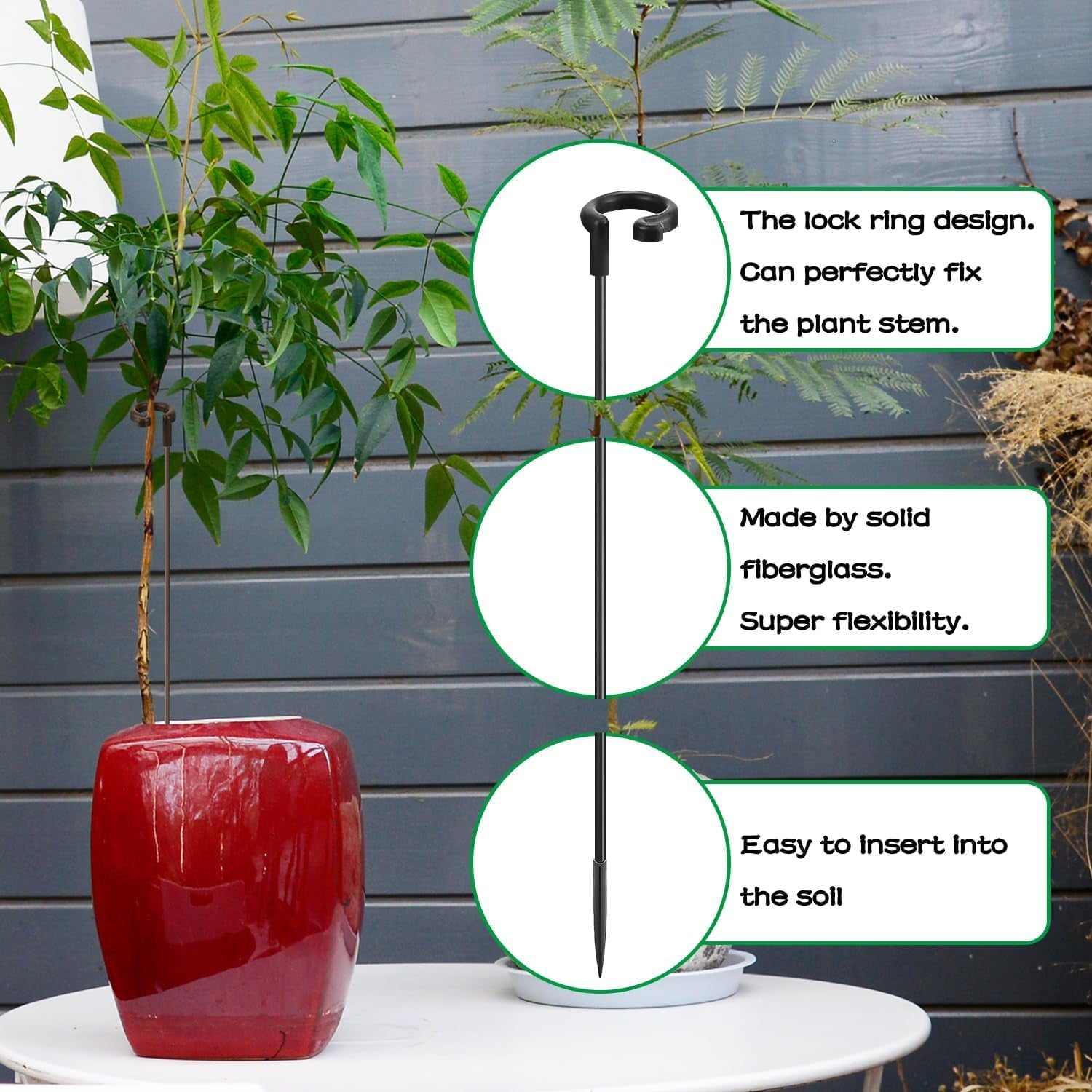 Orchid Sticks 17 Inch &11 Inch  16Pcs Plant Stakes with Clips for Support Small Short Plants,Garden Stakes Support Poles Rods Suit for Potted Plants Flowers Seedling (Black)