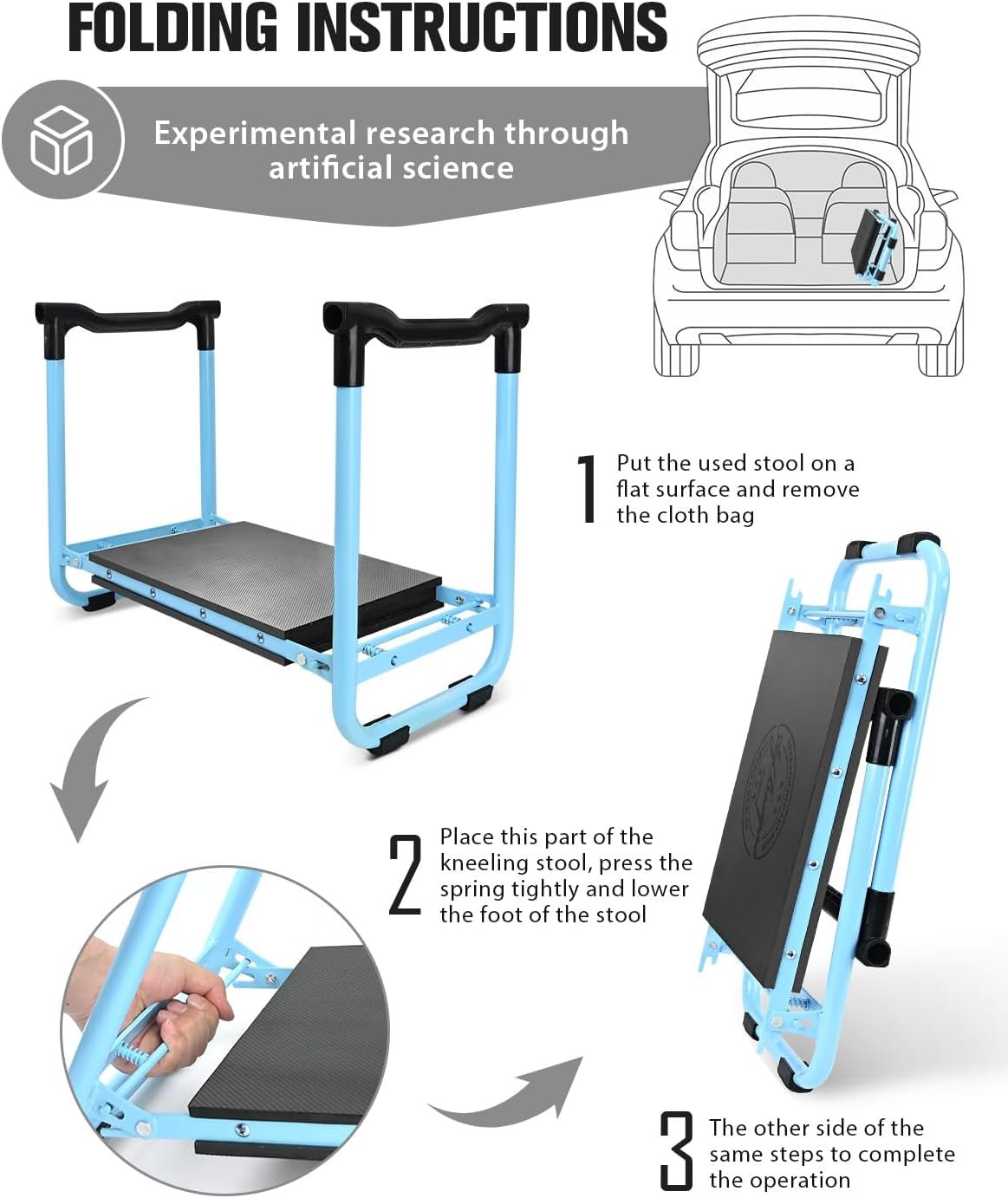 Garden Kneeler and Seat, Upgraded Foldable Heavy Duty Gardening Stool - Widened to 10" Stable Wear-Resistant Prevent Knee and Back Pain, Bench High-End 2 Large Tool Bags Gift for Men Women