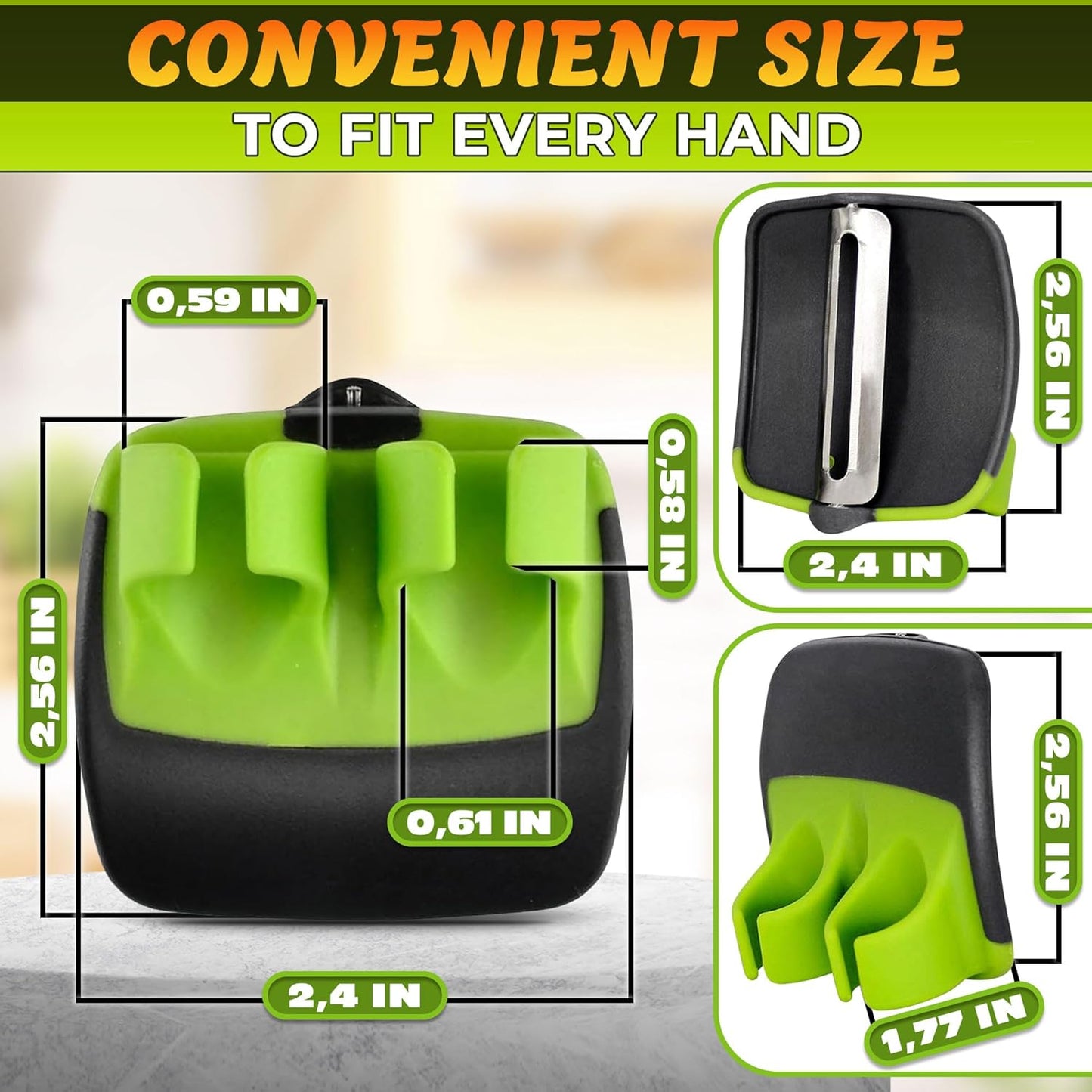 Finger Peeler for Vegetables - Finger Grip Palm Peeler with Sharp Double-Sided Blade, Non-Slip Carrot Peelers for Kitchen - Dishwasher Safe Potato Peelers for Kitchen, Suitable for Fruits and Veggies