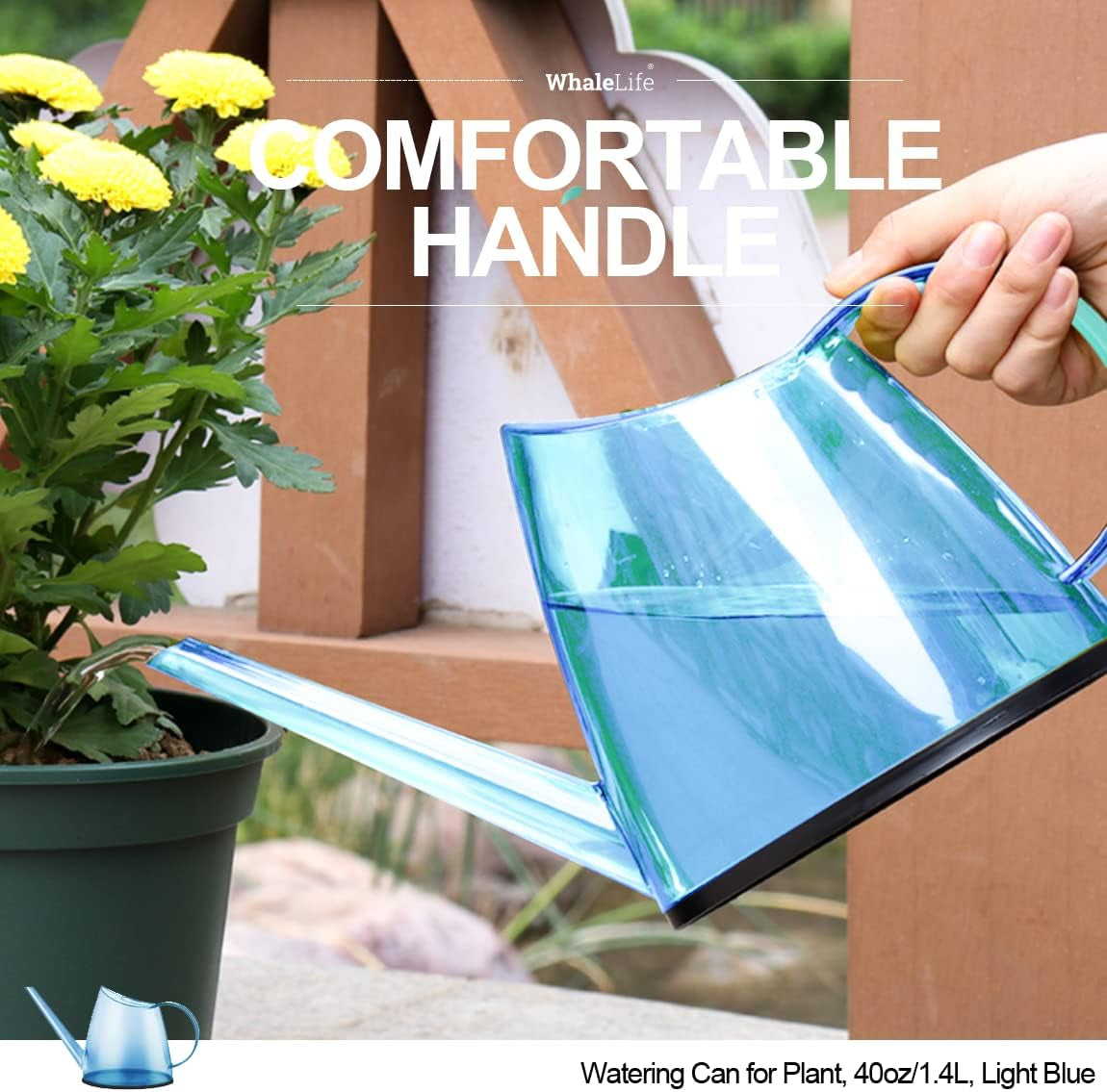 Indoor Watering Can for House Bonsai Plants (1.4L, Light Blue)