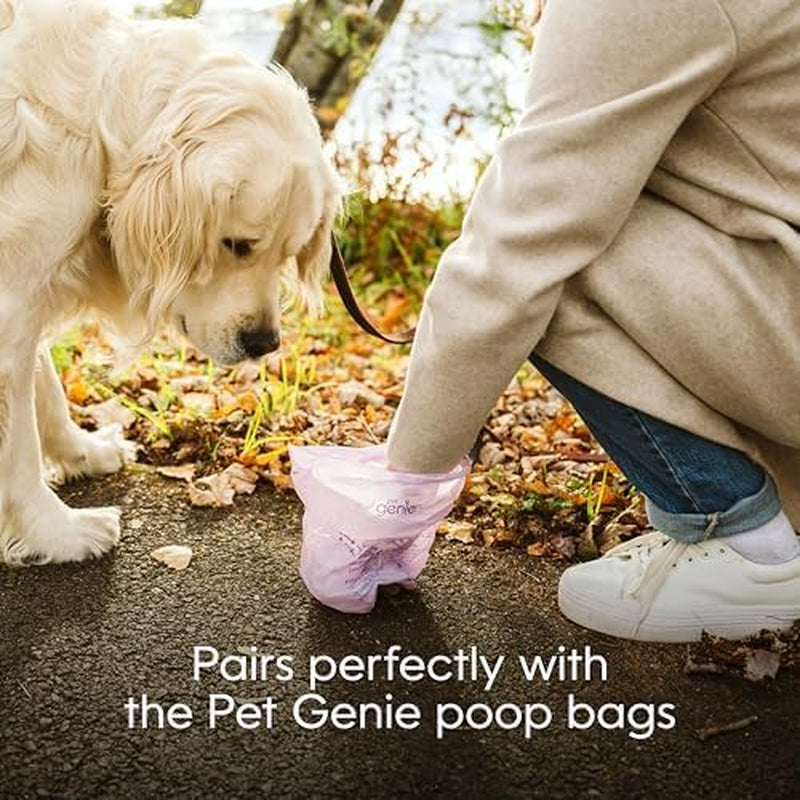 - On-The-Go Dog Poop Bag Dispenser for Leash - Compact & Easy to Use Device for Pet Supplies with 2-Point Secure Attachment, Includes 1 Roll (15 Count) of Scented Poop Bags, (Lavender Scent)