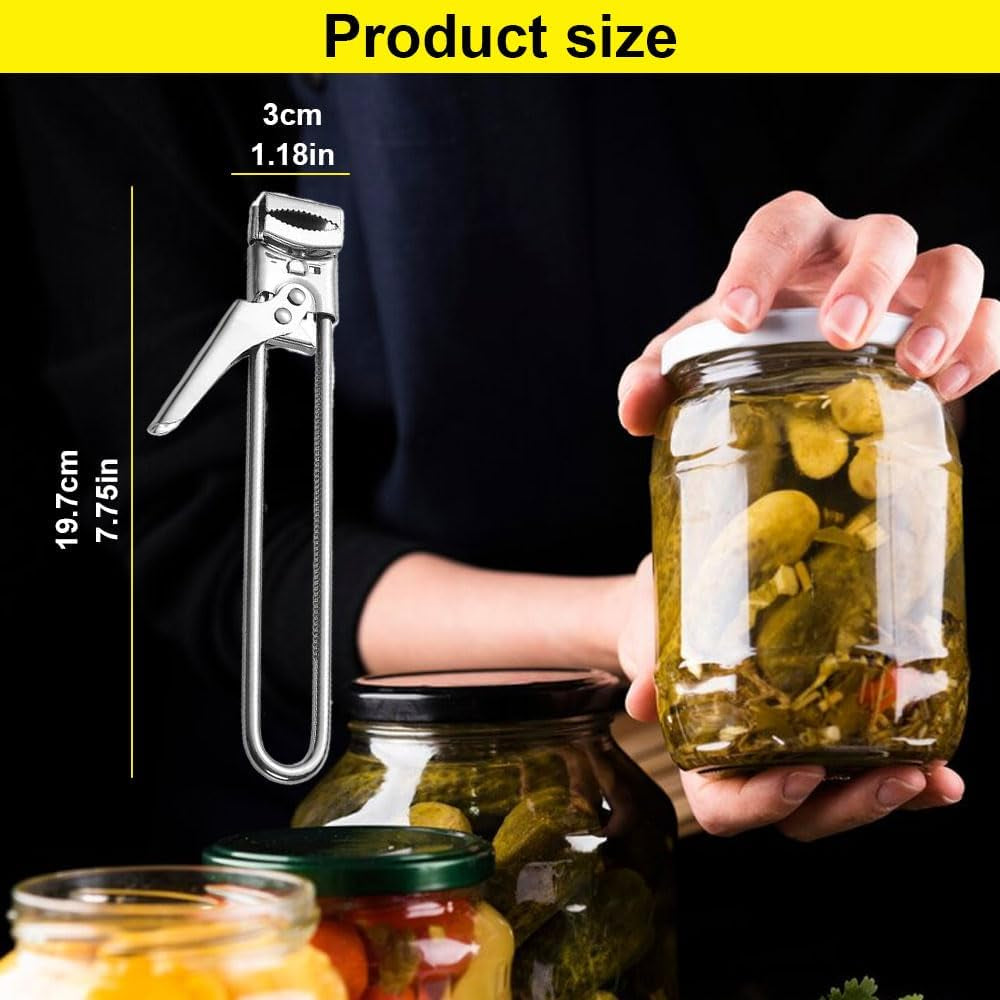 Adjustable Stainless Steel Jar Opener, 2026 New Multifunctional Stainless Steel Can Opener, Jar Lid Opener for Weak Hands, Jar Lid Gripper Bottle Opener Kitchen Accessories (1)