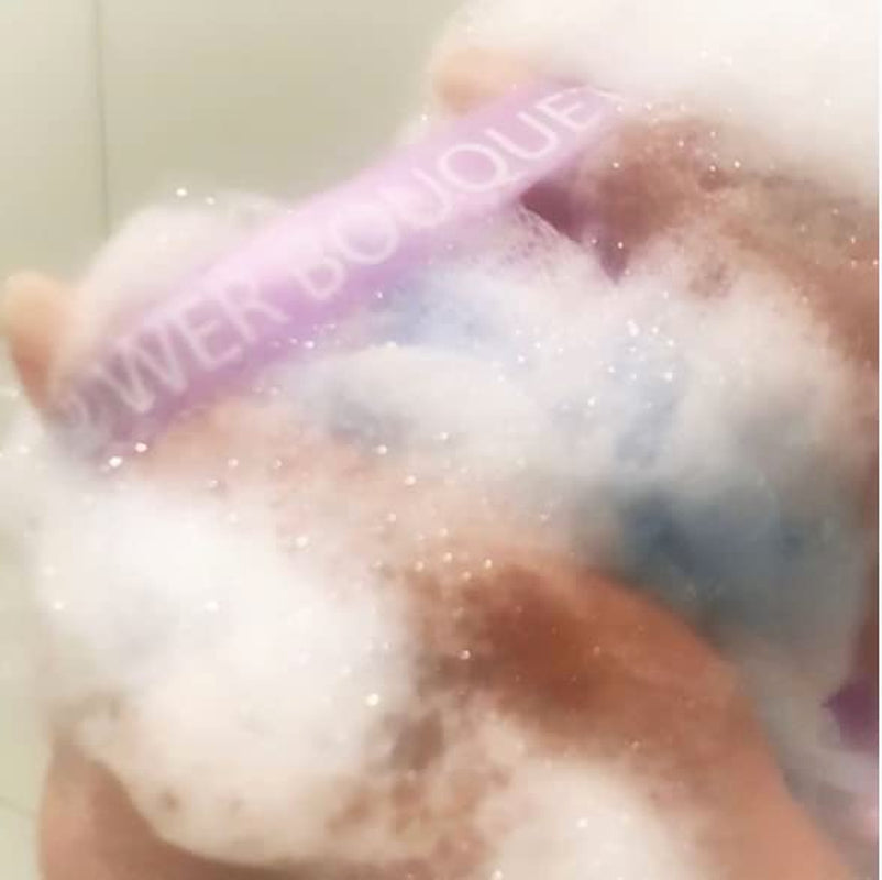 Loofah-Bath-Sponge XL Swirl-Mix-Color 4-Pack // Extra-Large 75G Mesh Luffa Loofa Loufa Puff Pouf Set/Exfoliating Body Scrubber for Women and Men - Exfoliate & Soothe Face & Body